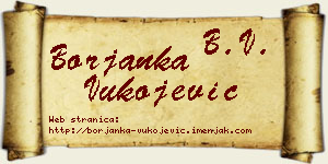 Borjanka Vukojević vizit kartica